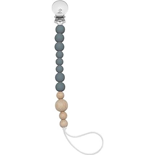 Loulou Lollipop Silicone Soother Pacifier Clip Binky Holder for Newborn and Baby - Color Block (Storm)