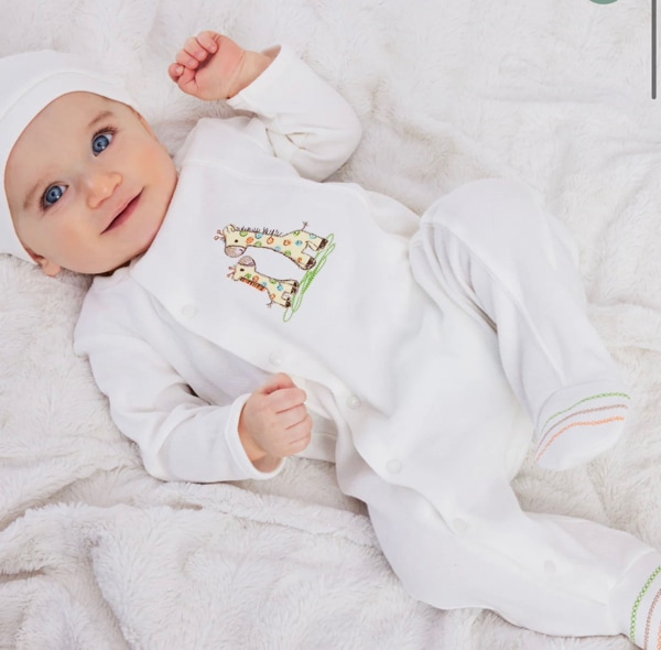 Giraffe Footed One-Piece & Hat