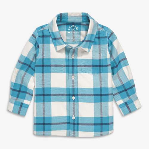 Baby long sleeve flannel plaid button down | Primary.com