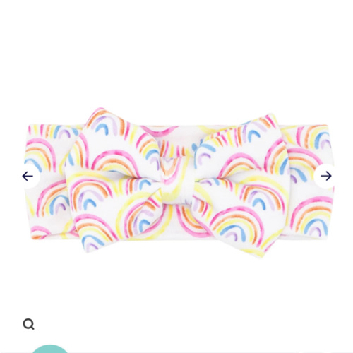 Pastel Rainbows Luxe Bow Headband - Little Sleepies