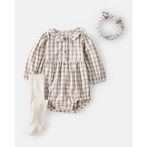 Baby Girl 3-Piece Plaid Bubble Outfit Set | Carter's