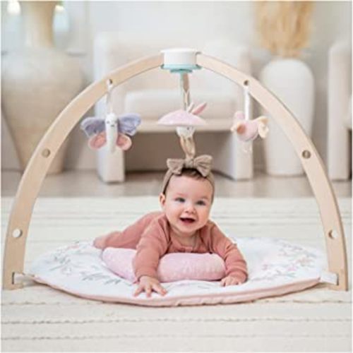 aden + anais Play and Discover Baby Activity Gym – 30+ Developmental Benefits - 3 Attachable Toys + Plush Tummy Time Pillow – 100% Cotton Muslin – Machine Washable – Ma Fleur