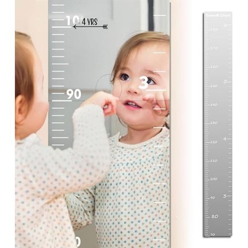 Growth Chart Mirror for Wall 2025 New Puzzle Mirror Growth Chart, Children's Growth Chart for Wall Mirror, Kids Height Measuring Mirror Height Ruler for Nursery Bedroom Playroom Decor (A)