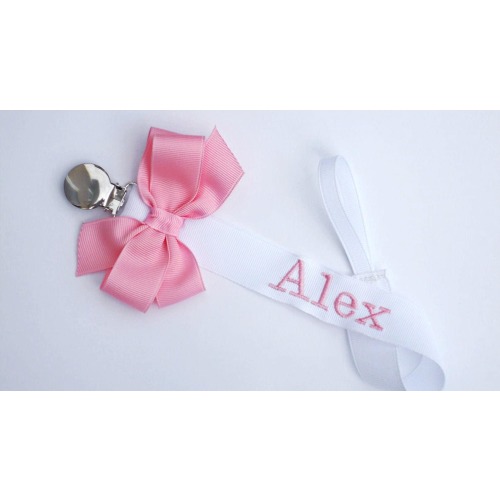 Pacifier Clip Monogram Pacifier Clip Baby Girl Personalized Baby Gift Soothie Clip Nuk Paci Baby Girl Gift, Daycare pacifier clip baby paci