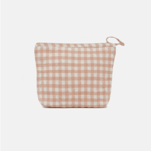 MINI GINGHAM - Blush Quilted Pouch Small – Heather Taylor Home
