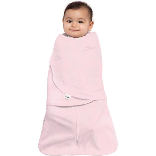 HALO Sleepsack Swaddle 100% Organic Cotton Newborn 1-Piece Gift Set with Box, TOG 1.5, 0-3 Months, Strawberry