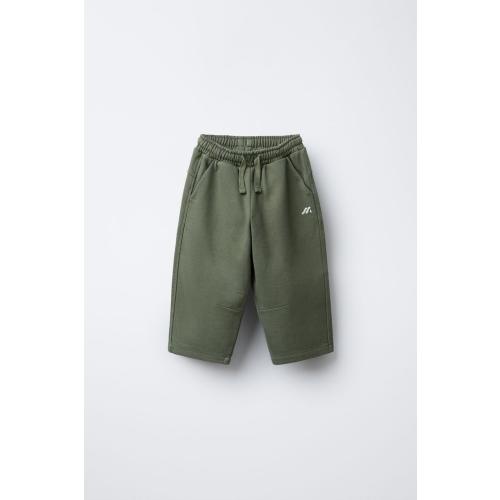 STRAIGHT LOGO PLUSH PANTS - Khaki | ZARA United States