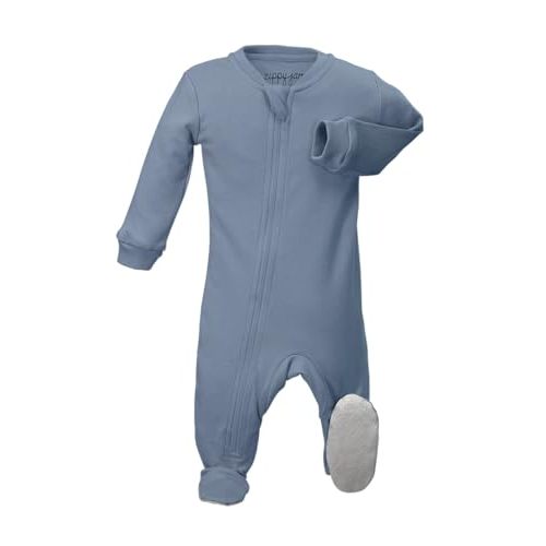 zippyjamz – Zipper Organic Sleeper Footed Onesies Sleeper Baby Pajamas with Inseam Zipper
