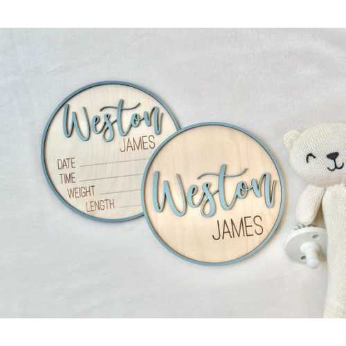 Personalized Baby Announcement Sign | Birth Stats Board | Newborn Hospital Photo Prop | 3D Name Plaque - Etsy