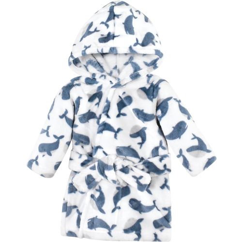 Hudson Baby Unisex BabyPlush Animal Face Bathrobe - 0-9 Months - Whale