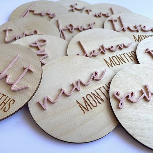 Baby Milestone Cards for Monthly Baby Photos, Baby Shower Gift, Newborn Photo Prop, Milestone Discs