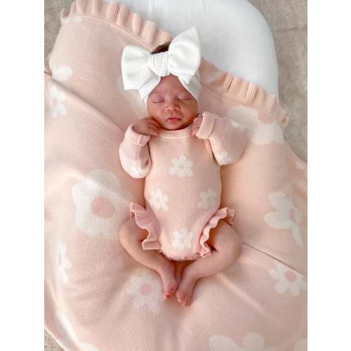 FRILL ROMPER | PINK FLOWERS