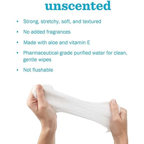 Amazon Elements Baby Wipes, Unscented,White 720 Count, Flip-Top Packs - 80 Count (Pack of 9)