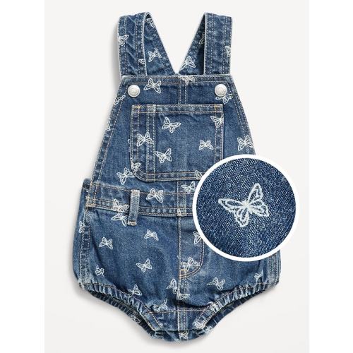 Printed Jean Shortalls for Baby