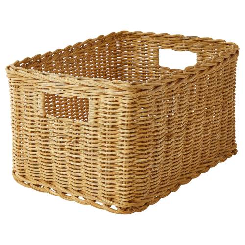 TRUMMIS Basket - handmade rattan 9 ¾x13 ¾x7 ¾ "