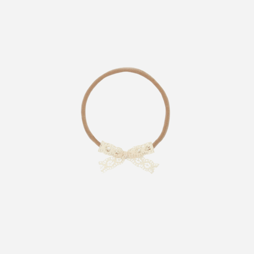 Lace Bow - Mini Cream Lace Headband