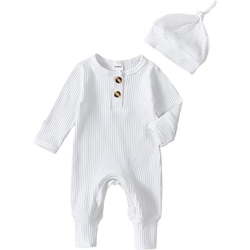 Twopumpkin Newborn Outfits Baby Boy Girl Knit jumpsuit Romper Newborn Coming Home Outfit Infant Gender Neutral Clothes
