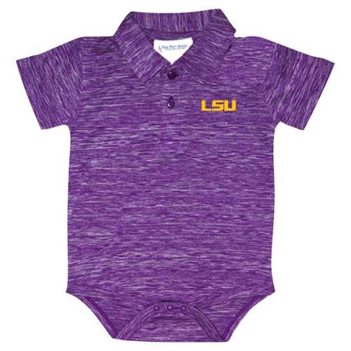 LSU Tigers Two Feet Ahead Infant Space Dye Golf Bodysuit - Purple