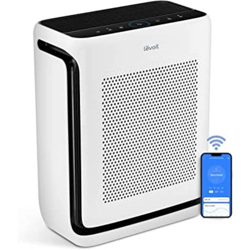 LEVOIT Air Purifiers for Home Large Room Up to 1800 Ft² in 1 Hr with Washable Filters, Air Quality Monitor, Smart WiFi, HEPA Sleep Mode for Allergies, Pet Hair, Pollen in Bedroom, Vital 200S-P, White