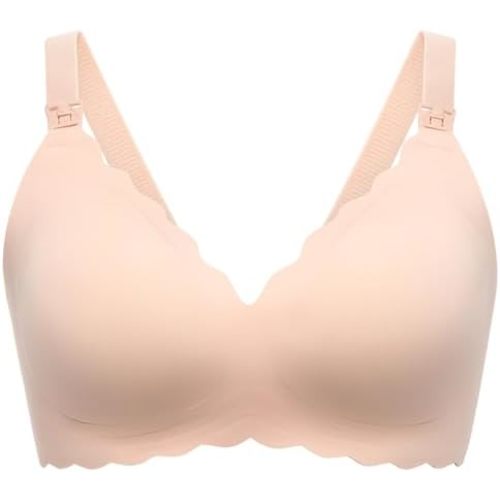 Momcozy Nursing Bras for Breastfeeding, Jelly Strip Support Comfort Maternity Bra, Seamless Soft Wirefree Pregnancy Bra