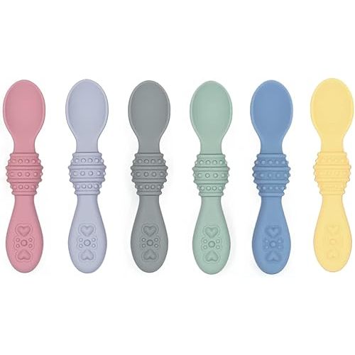Elk and Friends Silicone Baby Spoons | First Stage Infant Toddler Spoon | Baby Led Weaning Stage | Dishwasher Safe