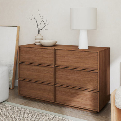 George Oliver 47.2" W Wooden 6-Drawer Dresser, Modern Chest of Drawers & Reviews | Wayfair