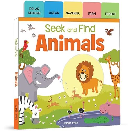 Seek And Find: Animals: Early Learning Board Books With Tabs Board book – October 14, 2019