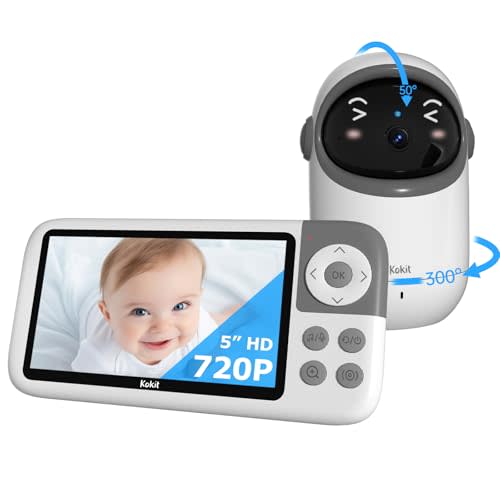 Video Baby Monitor 36-Hrs Battery Life Long Range Baby Monitor No WiFi,Remote Pan tilt Zoom,Night Vision,Portable,2-Way Talk,Temperature Sensor,8 Lullabies,VOX-Saving Power Ideal for New Moms