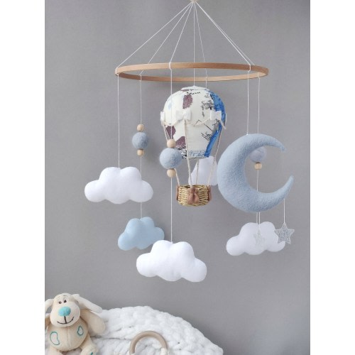 baby mobile, hot air balloon mobile, hot air balloon baby shower, adventure theme nursery decor, hot air balloon nursery, newborn gift