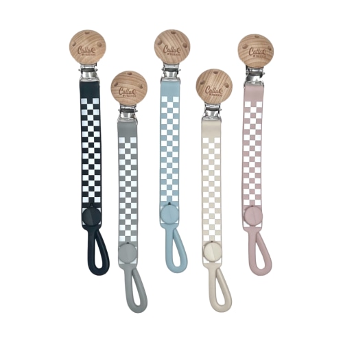 Nash Pacifier & Toy Clip - Checked
