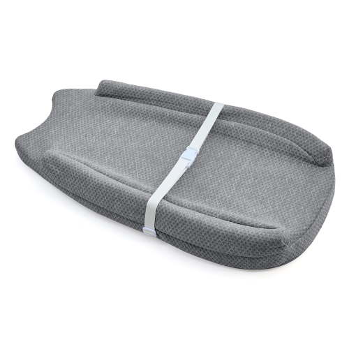 Babyomi Diaper Changing Pad with Anti-roll Edge and Adjustable Seat Belt, Anti Slip Base, Changing Pads for Newborns and Infants, Mid Gray