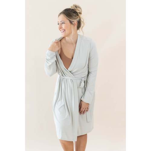 Women’s Lounge Robe in Oat – Kyte Living