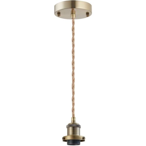 Industrial Mini Pendant Light Kit, E26 Socket Pendant Hanging Light, Hemp Rope Vintage Hanging Pendant Light Cord, Adjustable Pendant Lights Ceiling Mount Kitchen Island Farmhouse