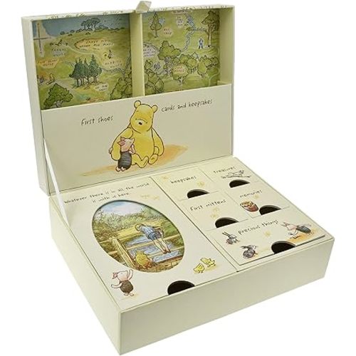 Pooh Classics Range Disney Keepsakes Baby Box with Compartments New (DI167), 200 g, Yellow
