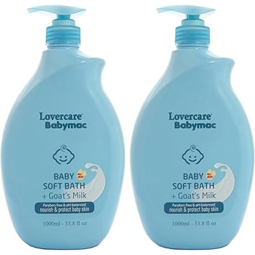 2-Pack Lovercare Babymac Baby Soft Bath+Goat Milk - 2 x 33.8 fl oz