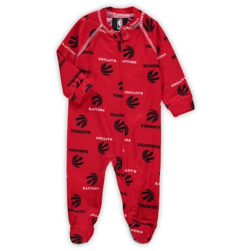 Toronto Raptors Infant Team Raglan Full-Zip Sleeper - Red