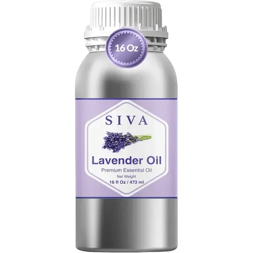 Siva Lavender Essential Oil – 16 Fl Oz – 100% Natural Lavender Oil - for Diffuser, Hair Care, Face, Skin Care, Aromatherapy, Scalp and Body Massage, Soap and Candle Making