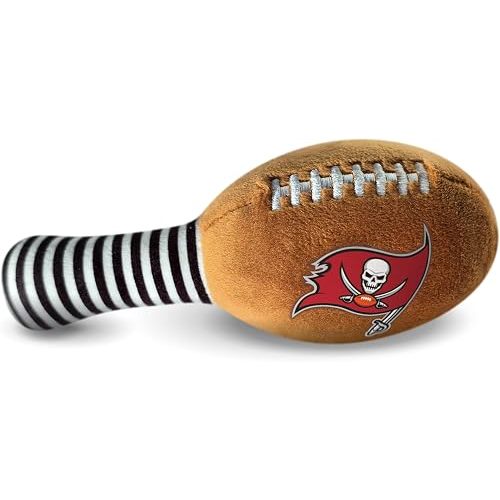 Tampa Bay Buccaneers Plush Football Rattle by Smilo - Officially Licensed NFL Baby Rattle Toy - Soft Baby Rattle with Bell - for Babies and Toddlers from 3 Months