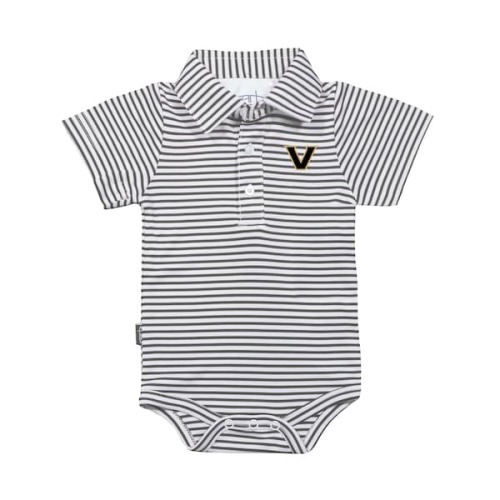 Vanderbilt Commodores Garb Infant Carson Polo Bodysuit - Charcoal/White