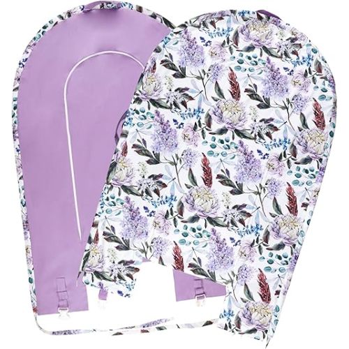 Baby Lounger Cover for Newborn Girls Boys, HNHUAMING 100% Cotton Replaceable Infant Nest Cover, Ultra Soft & Breathable Portable Lounger Slipcover, Covers Only (Floral, Purple)