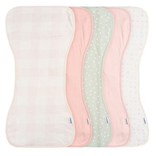 Gerber Baby Neutral Burp Cloths - Pink - One Size Fits Most - 5-pack