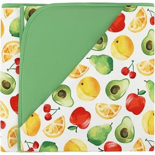 Premium Baby Blanket, Stretchy Quilt for Kid, Soft Crib Bedding for Newborn Baby and Toddler, Nursery Blanket for Boys and Girls, Viscose Made from Bamboo, 50'' x 50'' Fruit