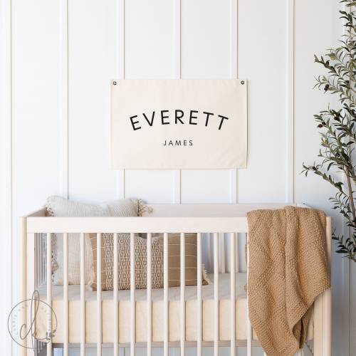 Baby name flag | canvas flag | nursery name sign | custom name banner | boho nursery decor | D2