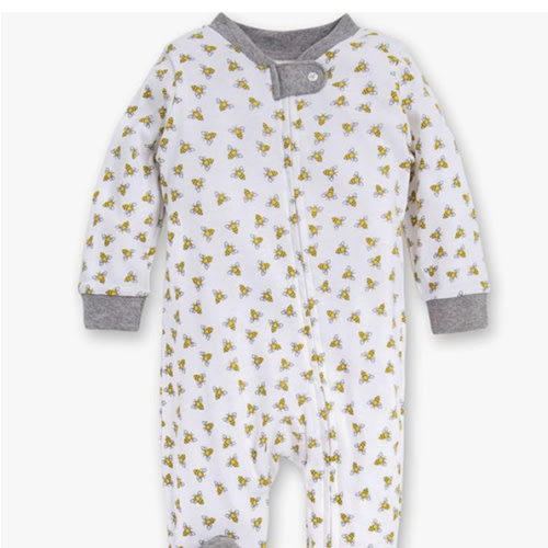 Burt's Bees Baby Boys' Sleep & Play PJs, 100% Organic Cotton One-Piece Zip Front Jumpsuit, Baby Boys Footie Pajamas & PJs