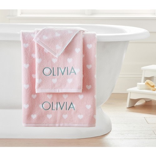 Heart Kids Bath Towel | Pottery Barn Kids
