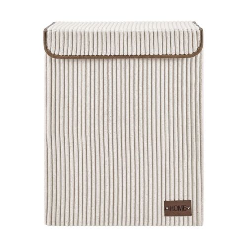 Danya B. Collapsible Folding Corduroy Laundry Hamper Toy Storage Taupe Gray