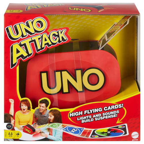 Free Shipping! U-NO UNO Attack Card Game with Card Launcher Lights Sounds Family Night Fun