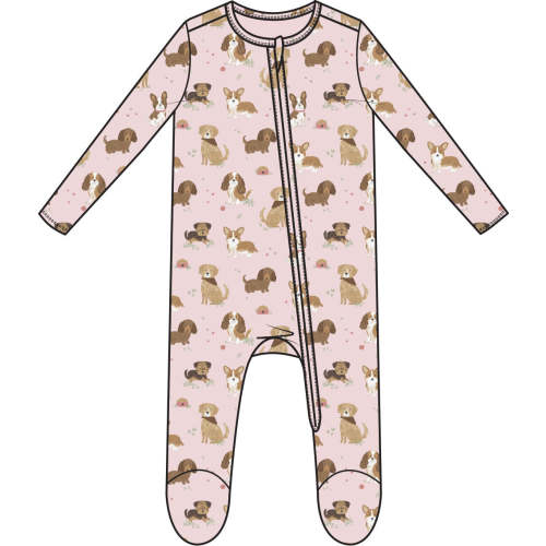 2 Way Ruffle Zipper Footie | Pink Best Friend Dogs