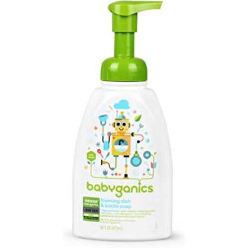 Babyganics Foaming Dish & Bottle Soap, Fragrance Free, Plant-Derived  Cleaning Power, Removes Dried Milk, 32 Fl Oz (Pack of 2), Packaging May Vary