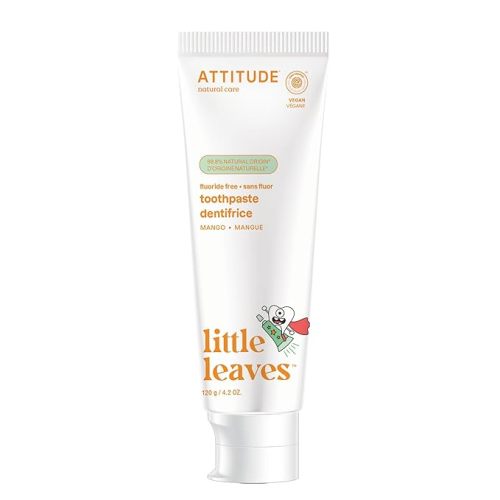 ATTITUDE Fluoride-Free Toothpaste, Plant- and Mineral-Based Ingredients, Vegan, Cruelty-Free and Sugar-Free, Mango 4.2 Oz